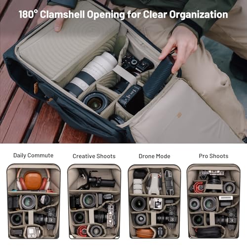 PGYTECH OneGo 2 Camera Backpack 25L with LaptopiPad Compartment Waterproof Camera Backpack for Urban Travel Photography Compatible with SonyCanonNikonDSLR Mirrorless Cameras Matte Black - Image 3