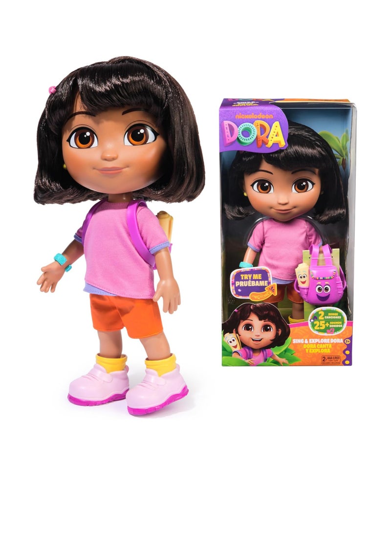 nickelodeon Dora, Sing & Explore Dora Doll with Music, Sound Effects, Bilingual Phrases, Doll Clothes and Accessories, Kids Toys for Girls and Boys Ages 3 and Up - Image 1