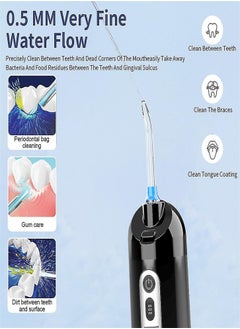 Water Flosser Cordless Portable Dental Oral Irrigator With 5 Modes,7 Standard Replaceable Jet Tips,Rechargeable IPX7 Waterproof DIY Dental Flossers Teeth Cleaner,250ml Detachable Reservoir,Black - pzsku/Z8A11098E5204486D9D2BZ/45/_/1736412357/fde2a789-6b59-4805-8031-9c19519daa2c