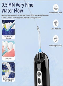 Generic Water Flosser Cordless Portable Dental Oral Irrigator With 5 Modes,7 Standard Replaceable Jet Tips,Rechargeable IPX7 Waterproof DIY Dental Flossers Teeth Cleaner,250ml Detachable Reservoir,Black  - Image 4