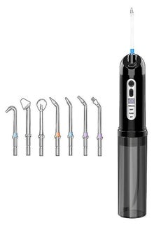 Water Flosser Cordless Portable Dental Oral Irrigator With 5 Modes,7 Standard Replaceable Jet Tips,Rechargeable IPX7 Waterproof DIY Dental Flossers Teeth Cleaner,250ml Detachable Reservoir,Black - pzsku/Z8A11098E5204486D9D2BZ/45/_/1736412377/c6db5f35-9420-4283-b0b0-8dc593a7b616