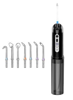 Generic Water Flosser Cordless Portable Dental Oral Irrigator With 5 Modes,7 Standard Replaceable Jet Tips,Rechargeable IPX7 Waterproof DIY Dental Flossers Teeth Cleaner,250ml Detachable Reservoir,Black  - Image 5