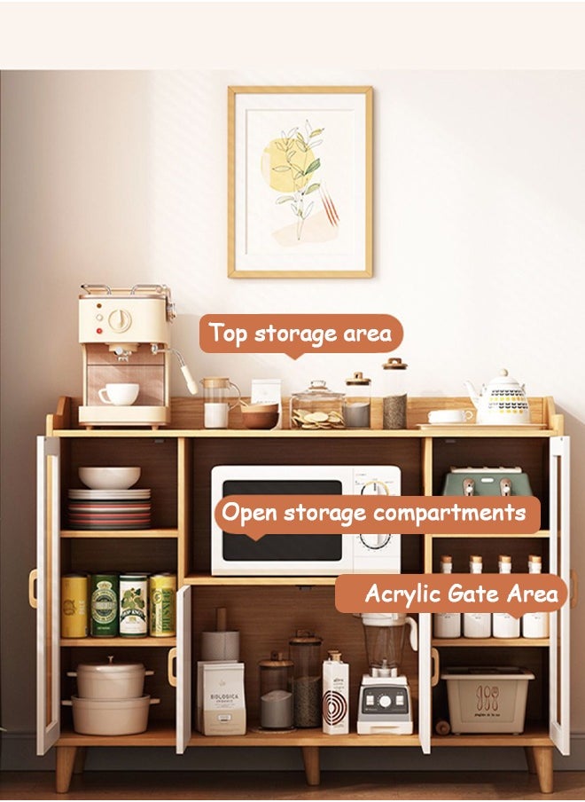 MLADEN - Sideboard Buffet Cabinet with Storage Large Kitchen Storage Cabinet Wood Coffee Bar Cabinet Buffet Table Entryway Console Cabinet for Kitchen  Dining Room  Living Room - Image 1