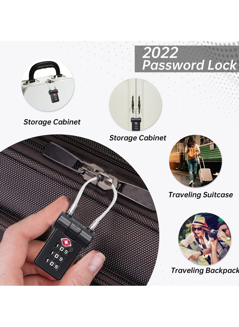 SYOSI SYOSI 2 Pcs TSA Luggage Locks, 3 Digit Combination Padlock for Suitcase Zipper, TSA Luggage Password Lock for Travel Suitcases Luggage Bag Case (Black)  - Image 3