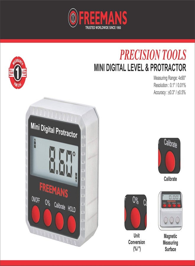 FREEMANS MINI Digital Level & Protractor FMDL360-0-360° - Image 2