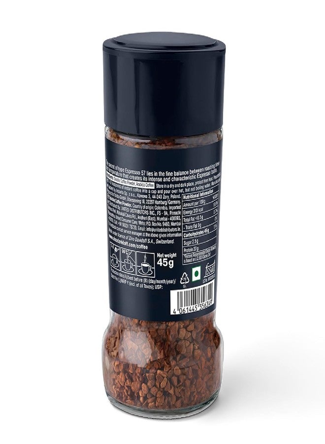 Davidoff Coffee Espresso 57 Dark & Chocolate Instant Coffee, 100% Arabica, Premium Intensity Level 11 By DECADENT 45g (Product Of Germany) - Image 3