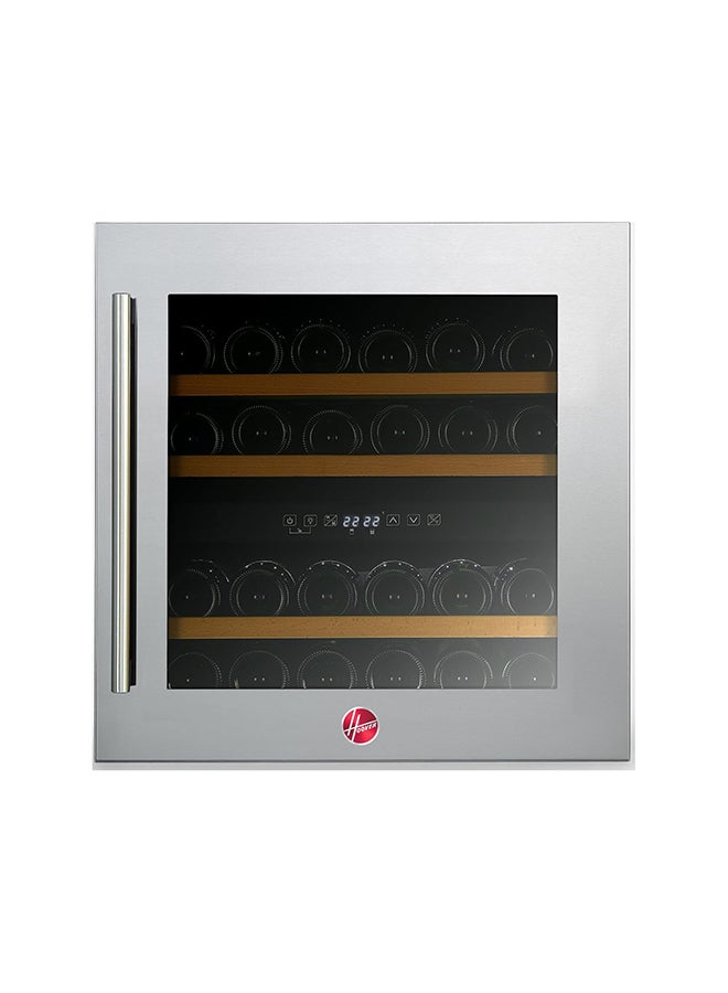 Hoover 36 Bottle Dual Zone Wine Cooler 85L Built-In – 5-20°C Temperature Control, Stainless Steel Door, Wooden Shelves, LED Display | HWC-A36-SBI 140 kW HWC-A36-SBI black