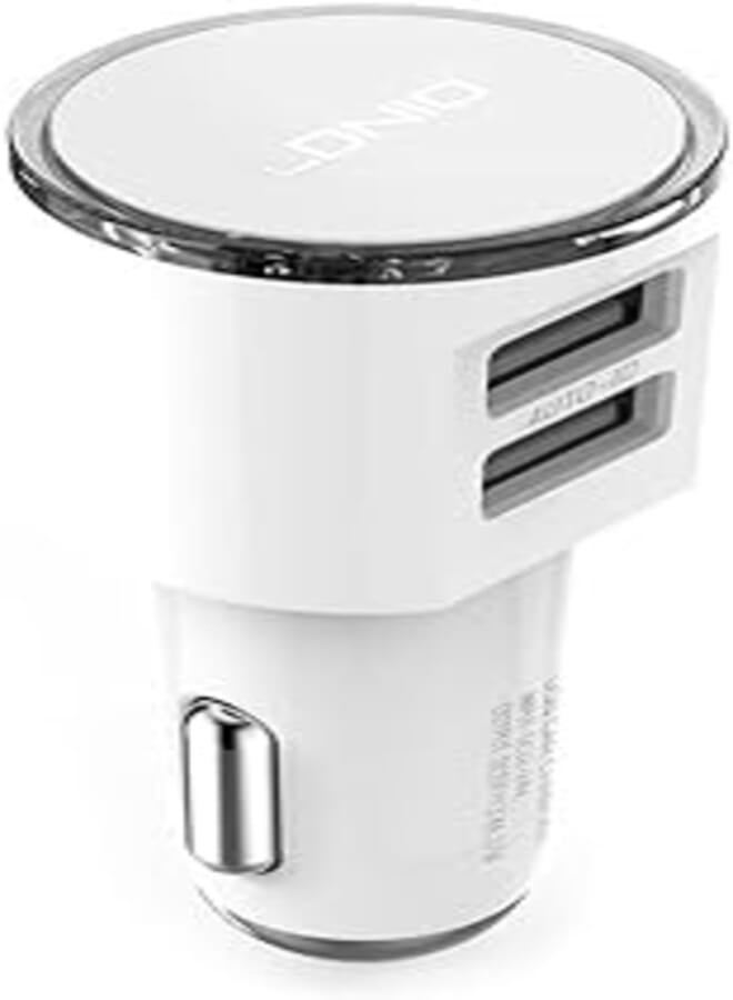 LDNIO LDNIO DL-C29 Fast Car Charger 3.4A With Dual USB Port , Auto-ID USB , and Micro Cable - White