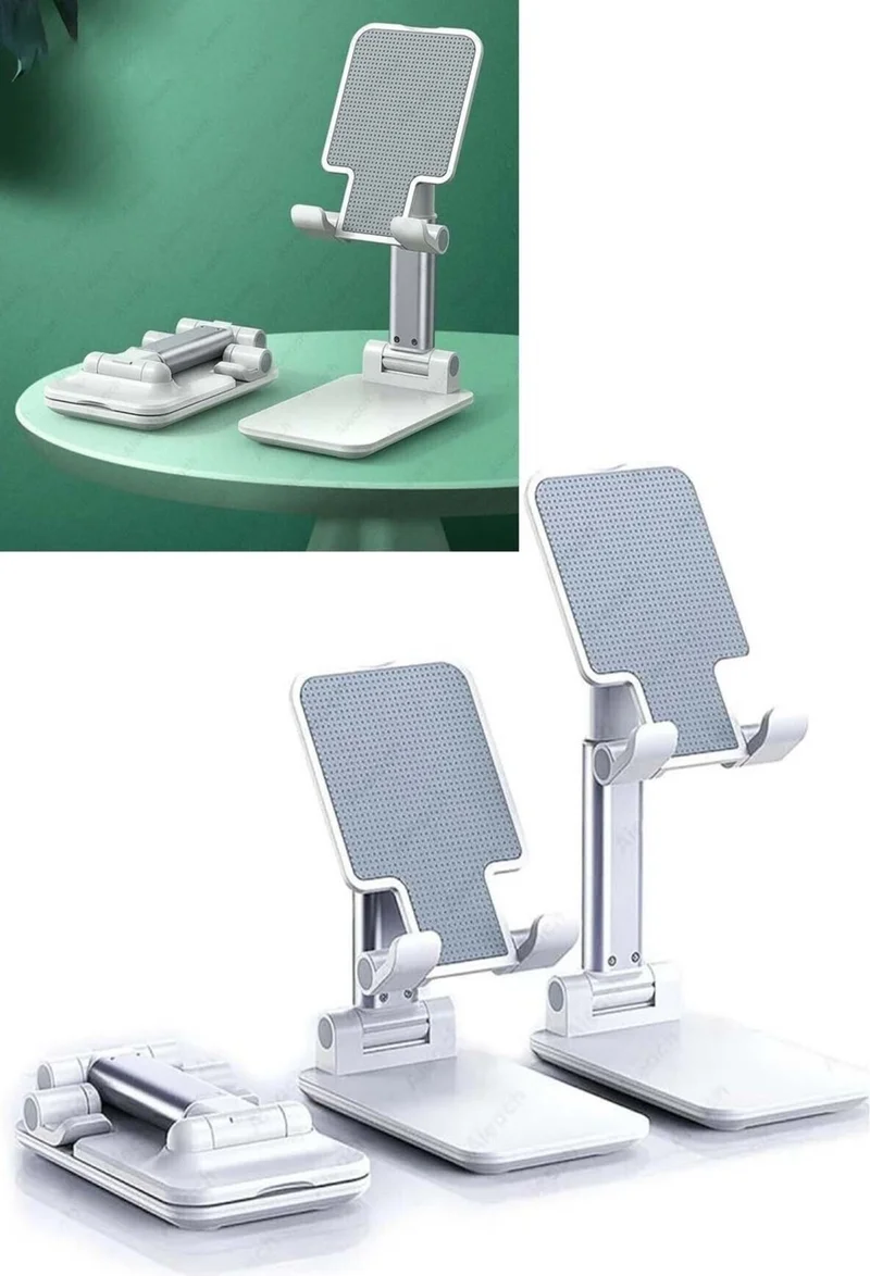 Mobee Two Tier Adjustable Foldable Tablet and Phone Holder Stand White 1250