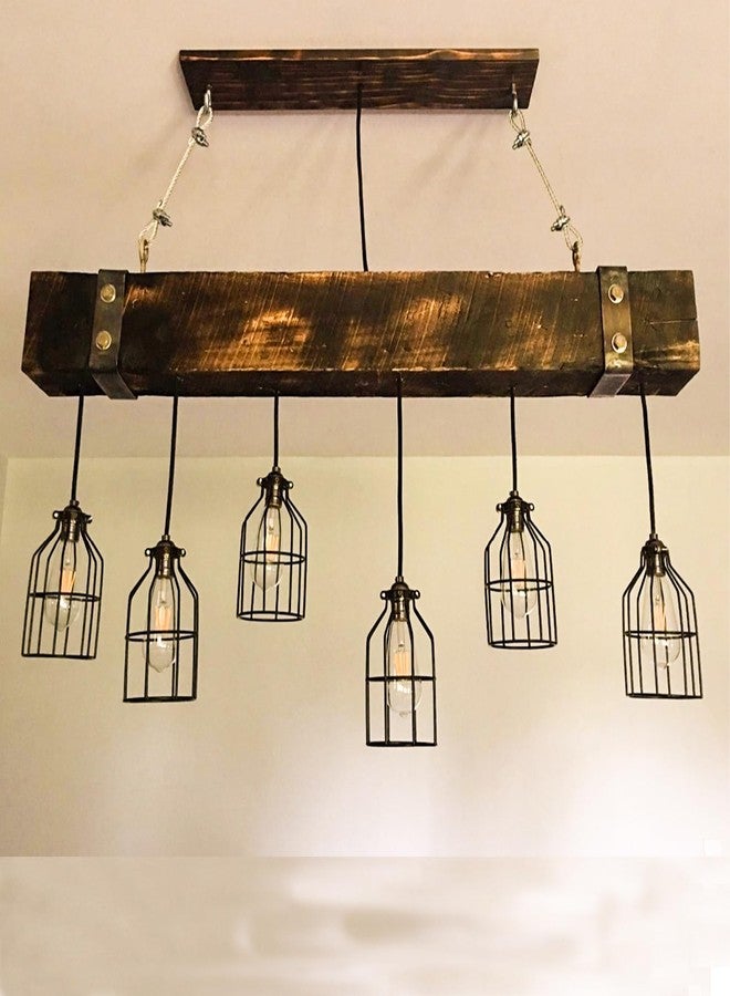 XIDING Pack of 4 Industrial Adjustable Light Fixture Lamp Guard, DIY Metal Wire Cage Light Fixture Lamp Cage Guard, Upgrade Black Hanging Pendant Metal Wire Cage - Image 4