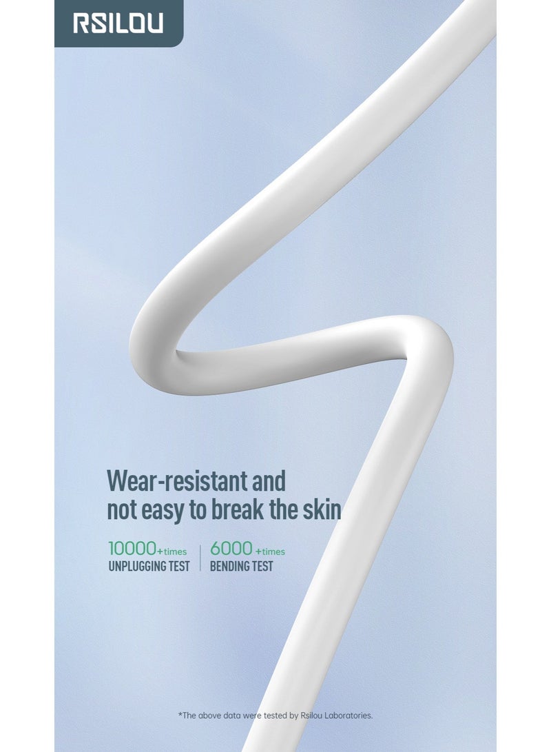 RSILOU-R2001 USB-A to Lightning Charging Data Cable – 100cm, Fast Charging & Data Sync, Tangle-Free - Image 3