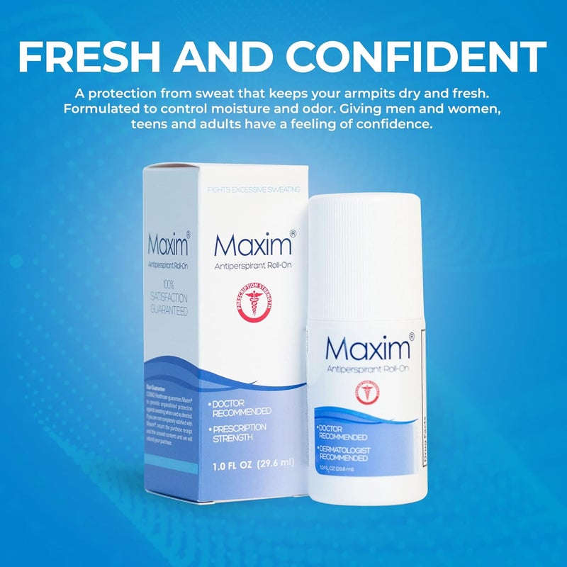 Maxim Prescription Strength Antiperspirant & Deodorant - Doctor and Dermatologist Recommended, 1.0 FL OZ - Image 2
