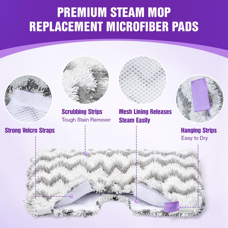 NXPPYY S3501 S3601 Steam Mop Replacement Pads Compatible with Shark Steam Pocket Mops S3501 S3601 S3550 S3801 S3901 S3601D S3801CO S3901D S3455K S2902 SE450, Washable Microfiber Mop Pads Reusable, 3 Pack - Image 2