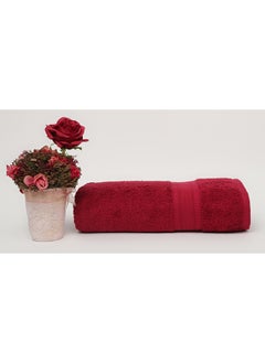White Rose منشفة بريفكس - 500 جرام لكل متر مربع - 100% قطن تيري - منشفة استحمام 80x160 سم - لمسة فاخرة - تجفيف سريع - فائقة الامتصاص - حمراء  - Image 1