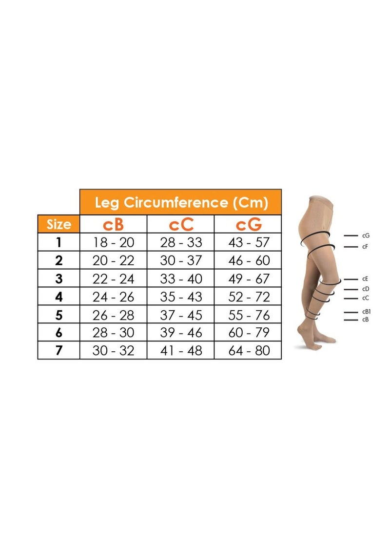GO SILVER Panty Hose Compression Socks,Class 1 (18-21 mmHG) Closed Toe Flesh - Image 3