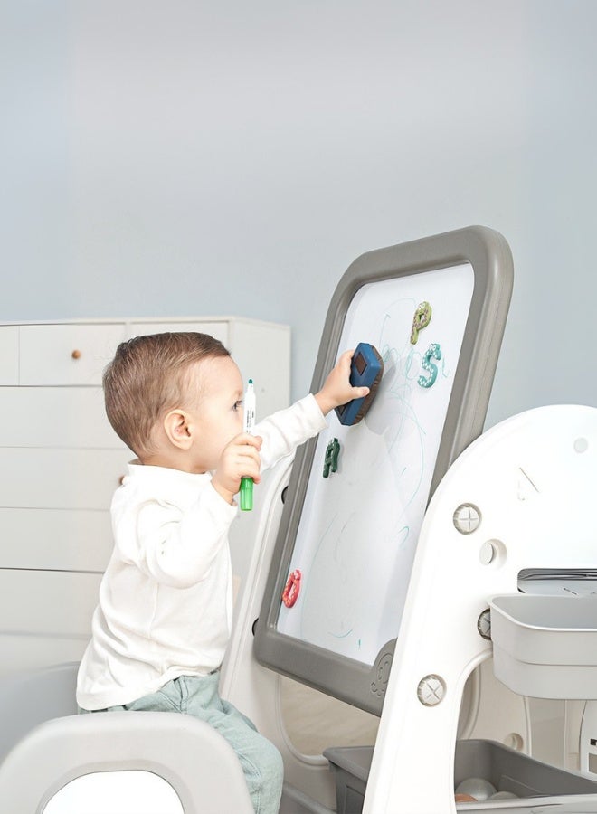 Marcolo 2-in-1 Adjustable Standing Toddler Board with Chair – Kids Magnetic Drawing Board & Activity Table with Storage – Height Adjustable, Double-Sided Learning & Play Station for Boys & Girls - Image 3