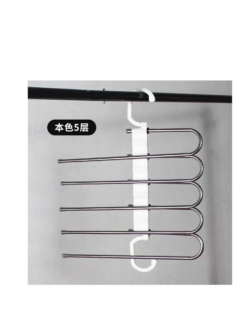 Space Saving Pants Hanger, Non-Slip Pants Hanger for Organizing Pants, Closet, Trousers, Scarves, Jeans, Pants, S-Shaped Stainless Steel, 9 Layers Each - Image 1