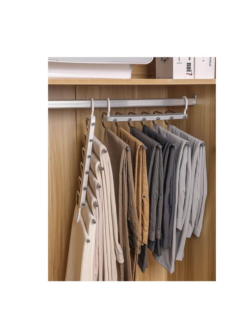 Space Saving Pants Hanger, Non-Slip Pants Hanger for Organizing Pants, Closet, Trousers, Scarves, Jeans, Pants, S-Shaped Stainless Steel, 9 Layers Each - Image 2