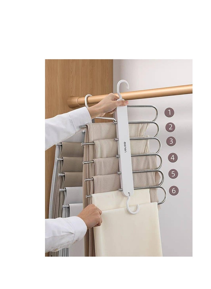 Space Saving Pants Hanger, Non-Slip Pants Hanger for Organizing Pants, Closet, Trousers, Scarves, Jeans, Pants, S-Shaped Stainless Steel, 9 Layers Each - Image 3