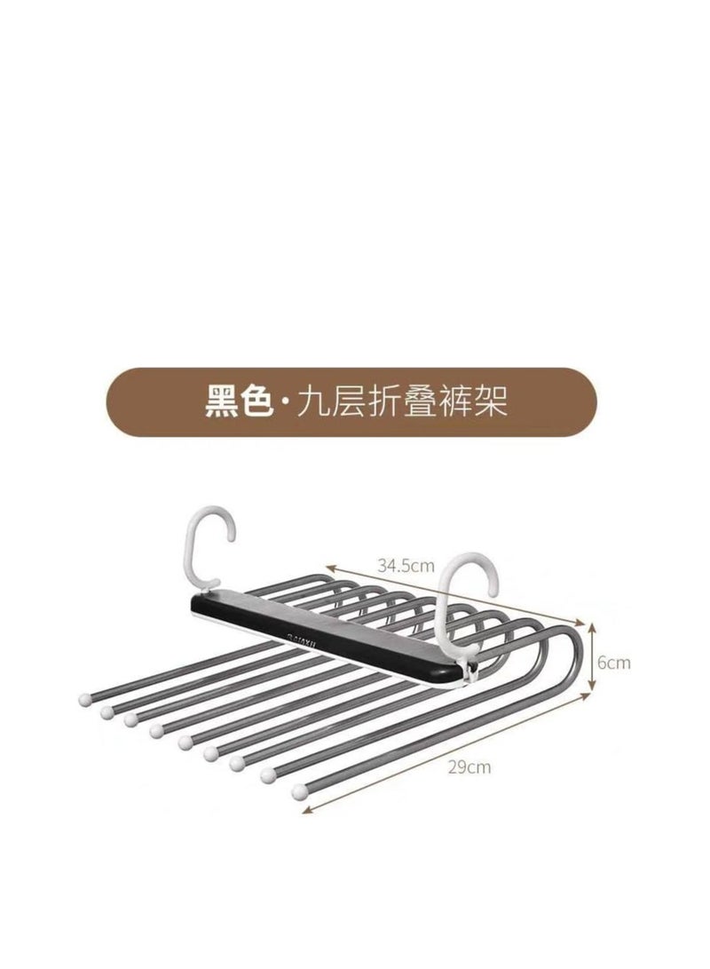 Space Saving Pants Hanger, Non-Slip Pants Hanger for Organizing Pants, Closet, Trousers, Scarves, Jeans, Pants, S-Shaped Stainless Steel, 9 Layers Each - Image 4