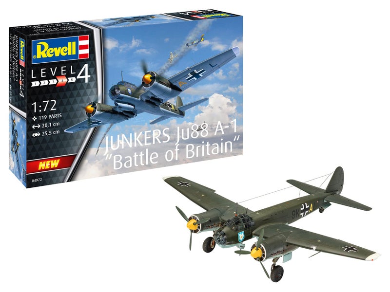 Revell RV04972 Junkers Ju88 A1 Battle of Britaon 172 Plastic Model kit Unlackiert - Image 2