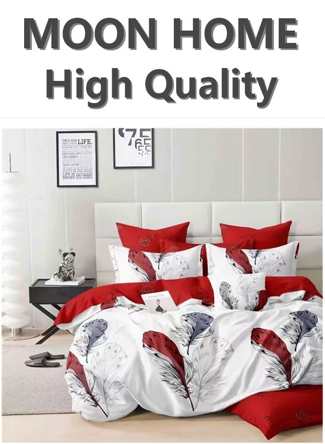 Luxury 6-Piece Duvet Cover Set – King/Queen/Single Sizes – Includes Comforter Cover, Fitted Sheet & 4 Pillowcases – Elegant & Comfortable Bedding