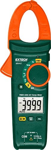 Extech MA443 400A True RMS AC Clamp Meter with Non-Contact Voltage Detection, 1.2-Inch Jaw Opening, AC Current Measurement, Continuity, Resistance, Capacitance, Frequency, Data Hold, Backlit Display - Image 1