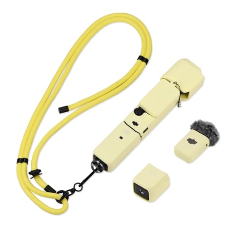Flymile Pocket 3 Silicone Cover & Neck Lanyard, Protective Sleeve Case Lens Protector Scratch-Resistant Adjustable Easy Carry Crossbody Strap for DJI OSMO Pocket 3/Xtra Muse Creator Combo Accessories(Yellow) - Image 1