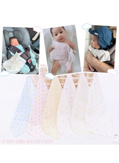 Iflin Baby My Handy Bamboo Washcloth & Napkin 10″x12″ (6 Pcs.)  Playful Blue  - Image 5