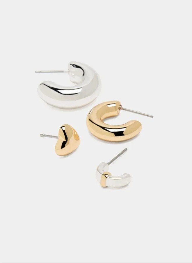 بارفوا مجموعة الأقراط ثنائية اللون