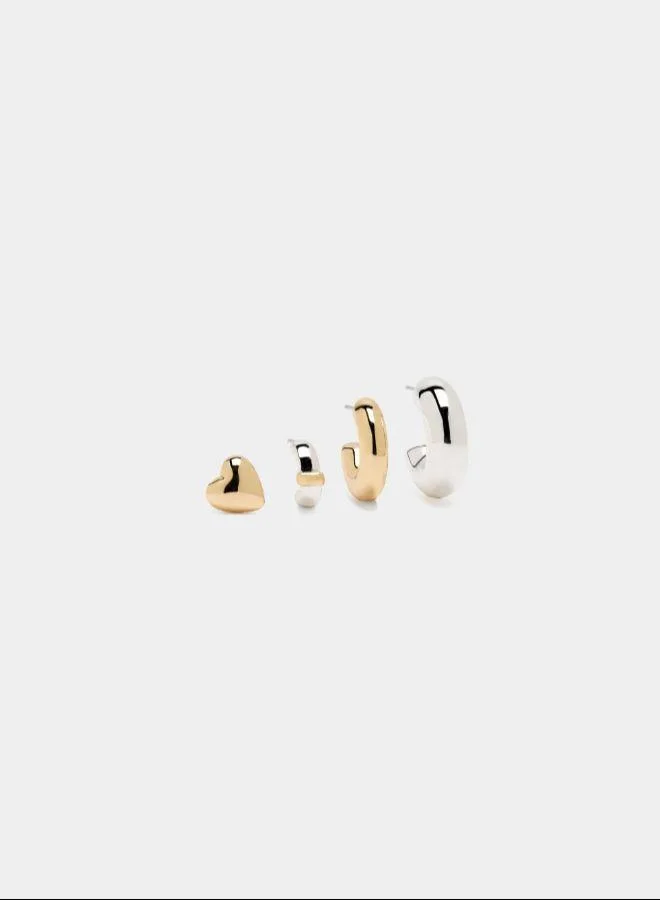 بارفوا مجموعة الأقراط ثنائية اللون