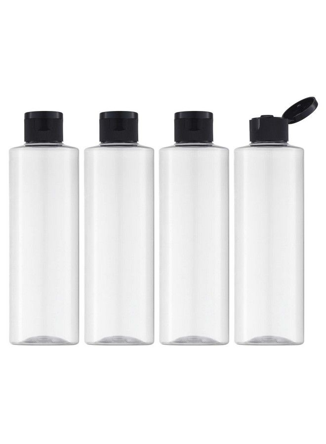 LISAPACK زجاجات سفر بسعة 8.3 أونصة مع غطاء قابل للقلب (4 قطع) حاوية موزع فارغة لمستحضرات التجميل بحجم السفر (250 مل شفاف) - Image 1