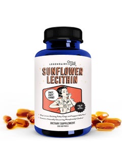 LEGENDAIRY Milk 1200mg of Organic Sunflower Lecithin Per Softgel - 200 Count Bottle  - Image 1