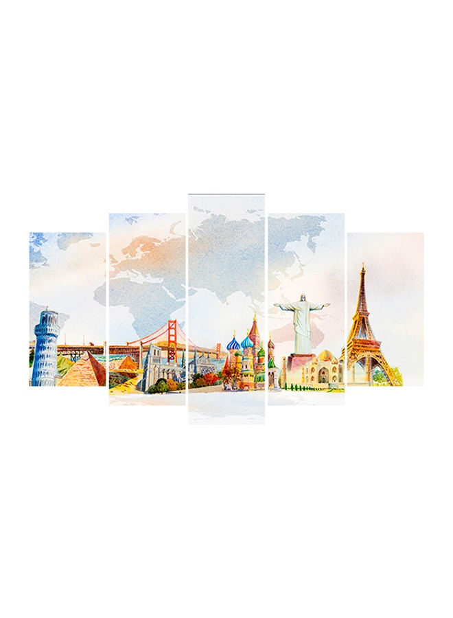 NIBEMINENT 5-Piece Frameless Decorative Wall Painting Multicolour