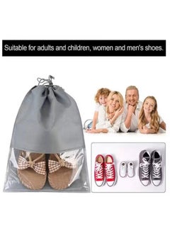 haleemy 15-Piece Non-Woven Dust Proof Travel Shoe Bags Grey 32x44cm  - Image 2