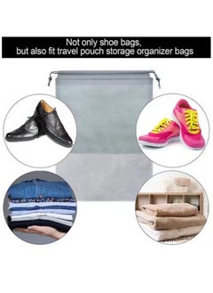 haleemy 15-Piece Non-Woven Dust Proof Travel Shoe Bags Grey 32x44cm  - Image 3