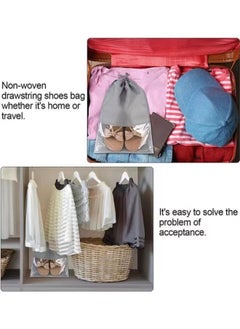 haleemy 15-Piece Non-Woven Dust Proof Travel Shoe Bags Grey 32x44cm  - Image 5