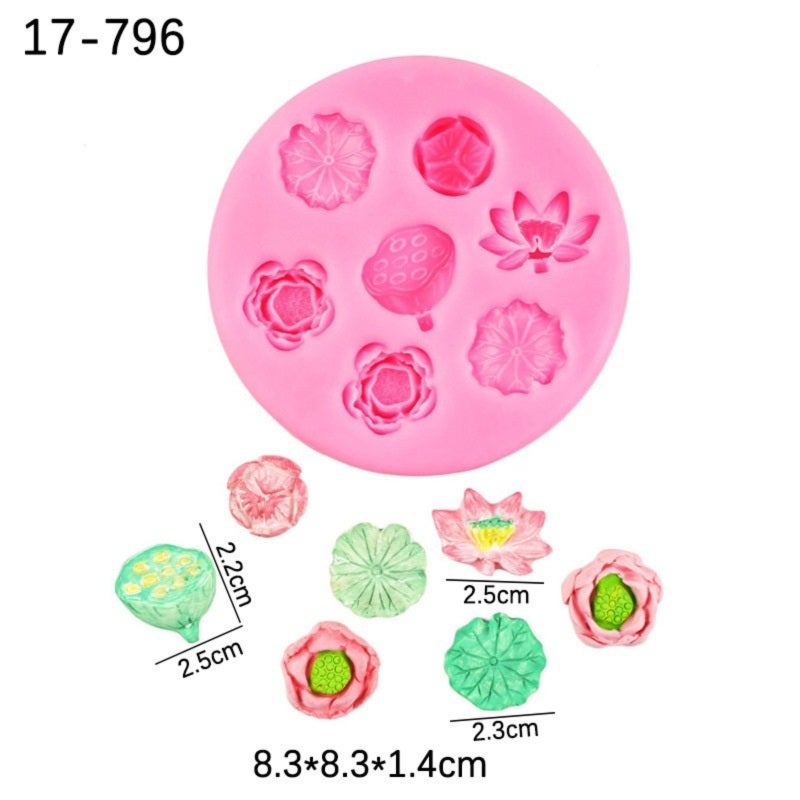 Lotus Silicone Mold: 4-Piece Pink Non-Stick Set - Effortless Release Extreme Temperature Resilience Fondant Mold Set for Cake Decoration Chocolate Candy Making Cupcake Toppers - Image 5