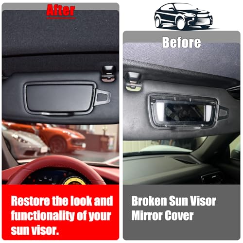 Jaronx Compatible with Porsche Sun Visor Mirror CoverLeftRight Sun Visor Vanity Mirror Cover Replacement Compatible with Boxster Cayman 981718 20142025Compatible with Carrera 911 20122025Black - Image 3