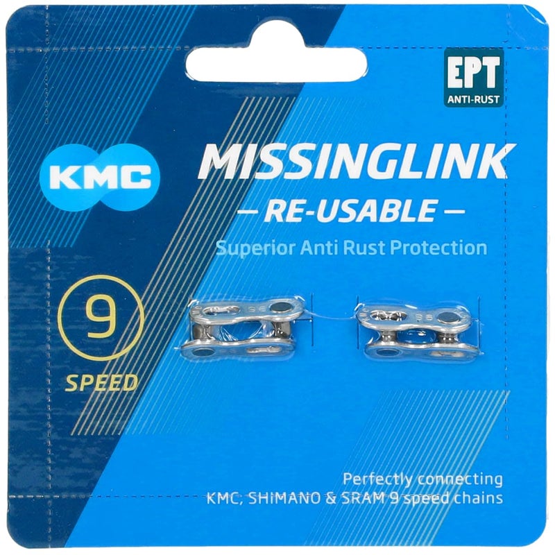 Kmc 9 Speed ​​Ept Missinglink فضي داكن، عبوة من قطعتين