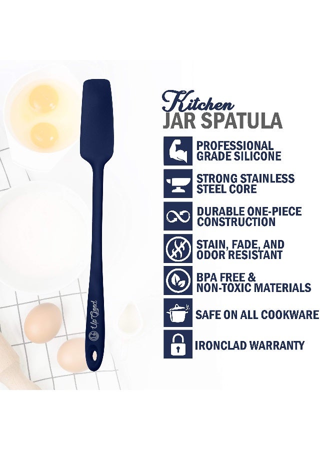 UpGood Silicone Jar Spatula | 600F Heat Resistant Non-Stick Rubber Scraper | Perfect for Jars, Smoothies, Blenders | One Piece Utensils | Durable Kitchen Cookware (UpGood Professional Spatulas, Blue) - Image 4