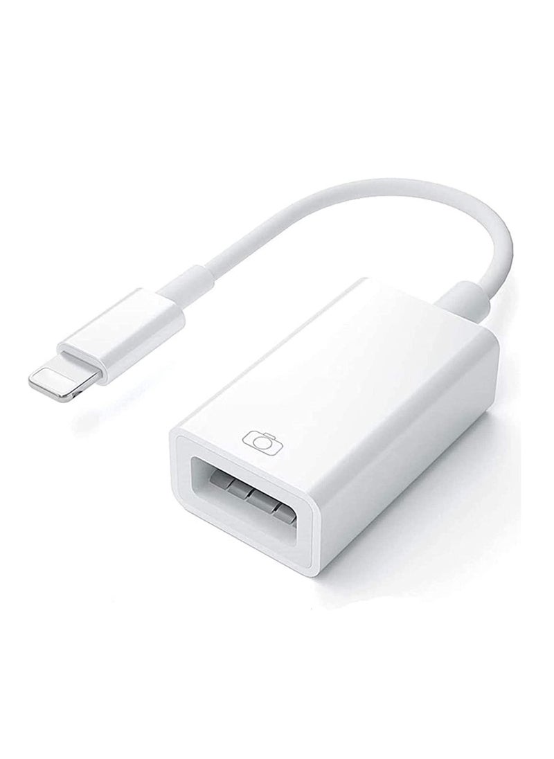 DUSALA - USB Camera Adapter for Apple Lightning to USB 3.0, OTG Cable Adapter for iPhone USB Female Supports Connect Card Reader U Disk Keyboard Mouse USB Flash Drive - Image 1