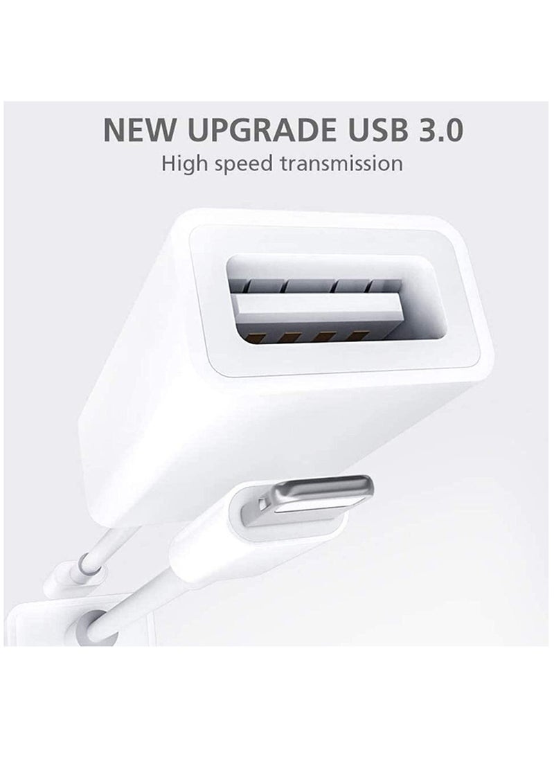 DUSALA - USB Camera Adapter for Apple Lightning to USB 3.0, OTG Cable Adapter for iPhone USB Female Supports Connect Card Reader U Disk Keyboard Mouse USB Flash Drive - Image 1