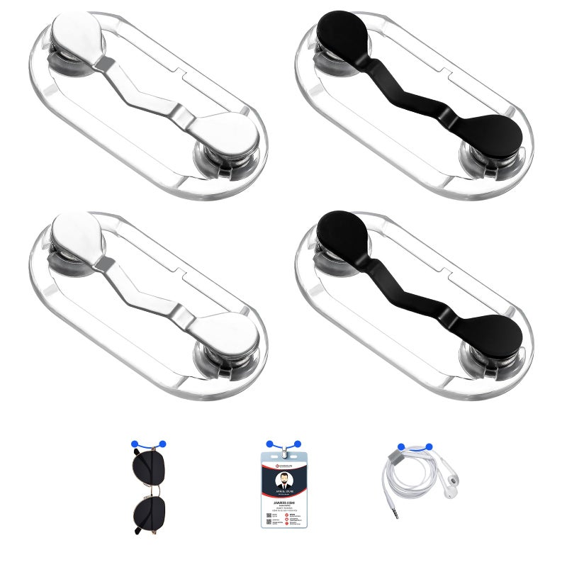 Gjinxi - 4 soportes magnéticos para anteojos, etiqueta de nombre ligera y soporte para bolígrafo magnético, accesorio de broche, pines elegantes para ropa, camisa, lentes de lectura y cadenas de - Image 1