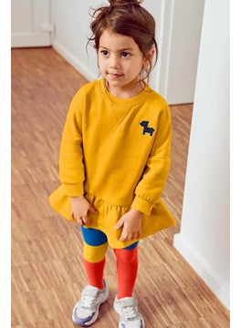 Tchibo Kid Girls 2 Pairs Of Thermal Tights, Orange and Purple  - Image 1