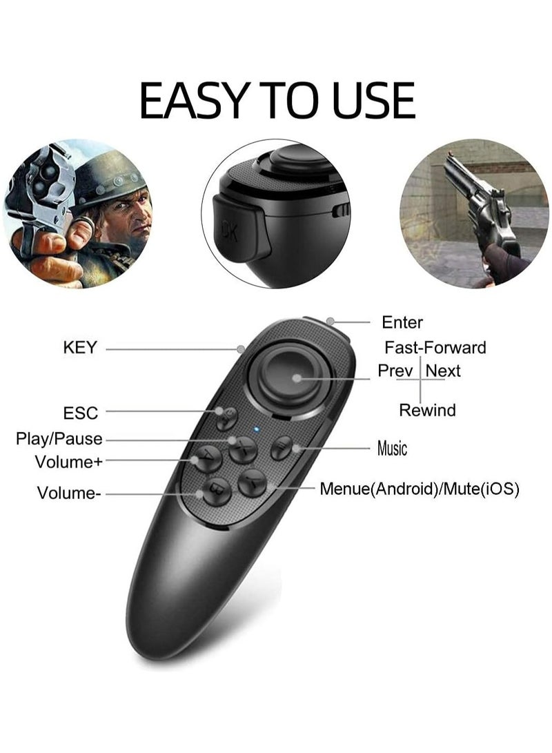 VR Remote Controller, Wireless Bluetooth 3D VR Headset Controller Multi-Function Gamepad, Support Virtual Reality Glasses for PC Systems, iOS or Android Smartphones - Image 2