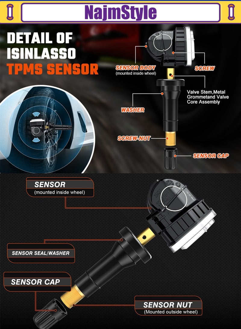 نجم ستايل مستشعر F2GT1A180AB TPMS، مستشعر ضغط الإطارات 315MHZ، يناسب فورد F150 Ecosport موستانج إسكيب إسكيب إكسبلورر فييستا رينجر لينكولن MKX MKZ MKZ MKS MKT Navigator F2GT1A150AB 4 قطع - Image 3