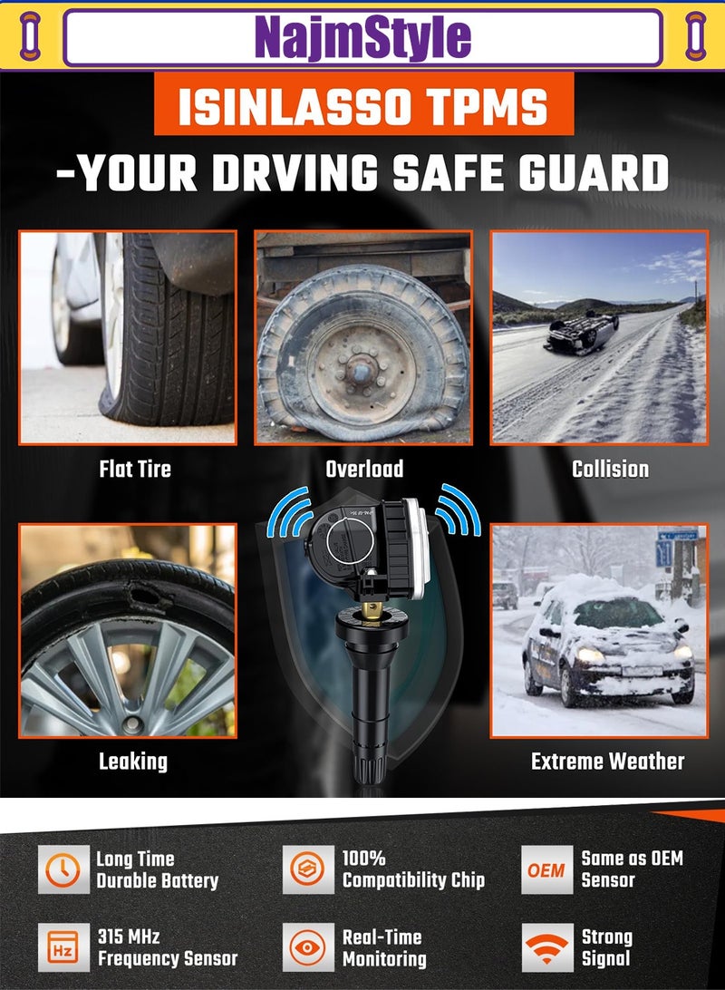 نجم ستايل مستشعر F2GT1A180AB TPMS، مستشعر ضغط الإطارات 315MHZ، يناسب فورد F150 Ecosport موستانج إسكيب إسكيب إكسبلورر فييستا رينجر لينكولن MKX MKZ MKZ MKS MKT Navigator F2GT1A150AB 4 قطع - Image 5
