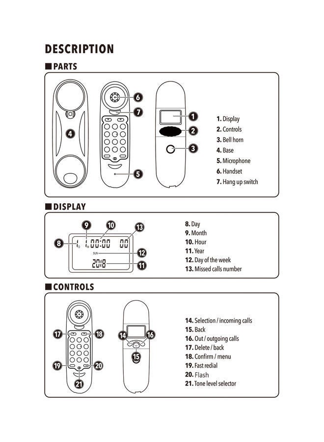 نيبمينينت هاتف صغير مزوّد بسلك أسود - Image 3