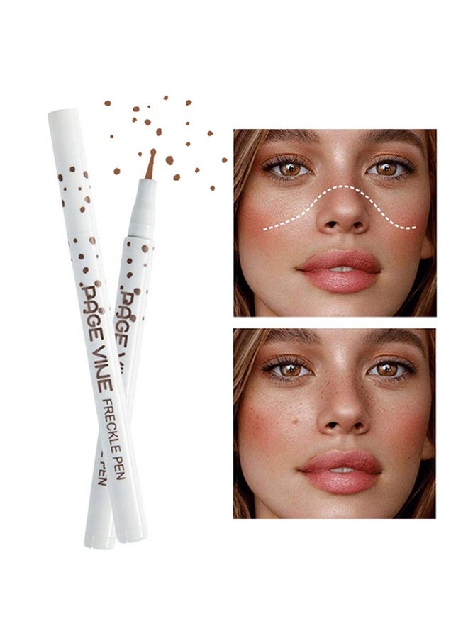 PAGE VINE Freckle Pen- Natural And True Color - Simulation Freckle Pen - Caramel Light Brown Freckle Pencil Natural Easy To Color Without Removing Makeup Spotting Pen Waterproof Sweatproof Makeup #01 Light - Image 1